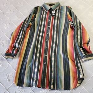 Colorful Striped Button-Up Shirt